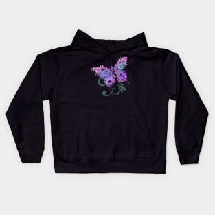 Purple Rose Butterfly Kids Hoodie